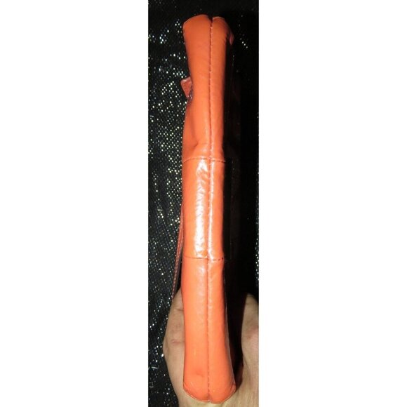 Coach Kristen Coral Patent Leather Flap Large Wristlet Wallet Clutch - Picture 7 of 16